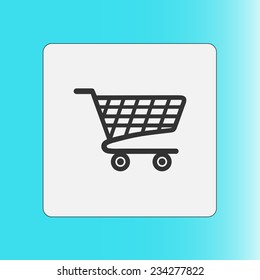 Flat icon of shopping chart
