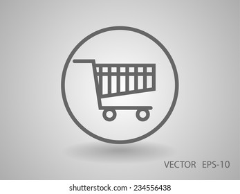 Flat icon of shopping chart