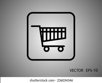 Flat icon of shopping chart