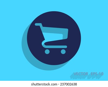 Flat icon of shopping chart