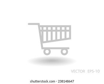 Flat icon of shopping chart