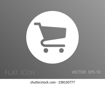 Flat icon of shopping chart