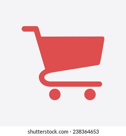Flat icon of shopping chart
