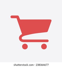 Flat icon of shopping chart
