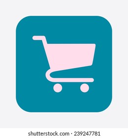 Flat icon of shopping chart