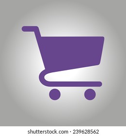 Flat icon of shopping chart