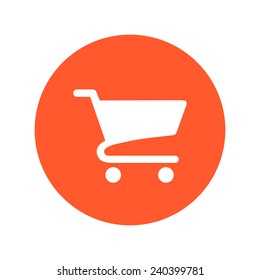 Flat icon of shopping chart