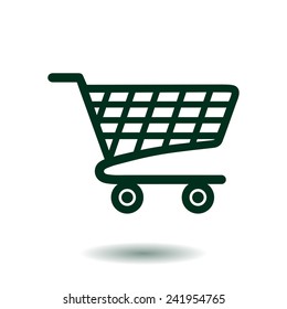 Flat icon of shopping chart