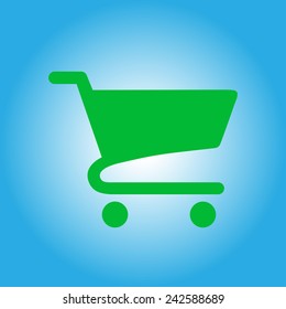 Flat icon of shopping chart
