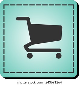 Flat icon of shopping chart