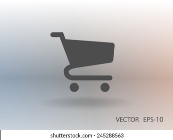 Flat icon of shopping chart