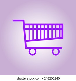 Flat icon of shopping chart