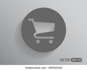 Flat icon of shopping chart