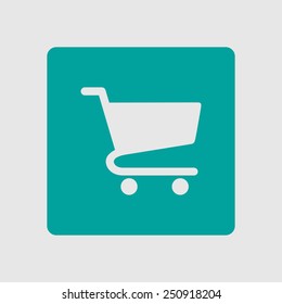 Flat icon of shopping chart