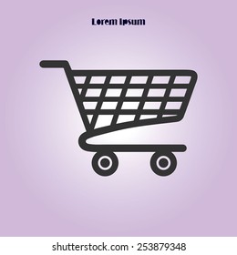 Flat icon of shopping chart