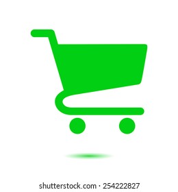 Flat icon of shopping chart