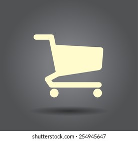 Flat icon of shopping chart