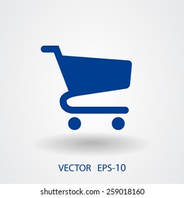 Flat icon of shopping chart