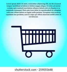 Flat icon of shopping chart