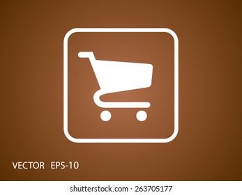 Flat icon of shopping chart