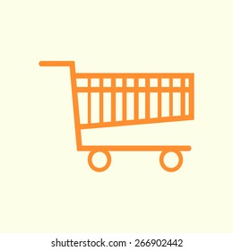 Flat icon of shopping chart