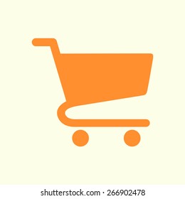 Flat icon of shopping chart