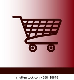 Flat icon of shopping chart