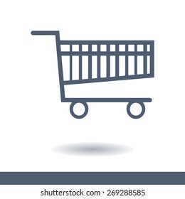 Flat icon of shopping chart