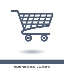 Flat icon of shopping chart