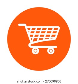 Flat icon of shopping chart