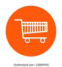 Flat icon of shopping chart