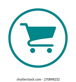 Flat icon of shopping chart