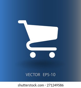 Flat icon of shopping chart