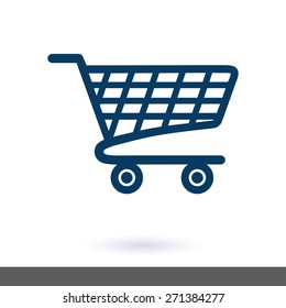 Flat icon of shopping chart