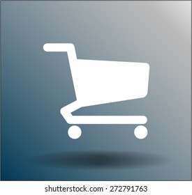 Flat icon of shopping chart
