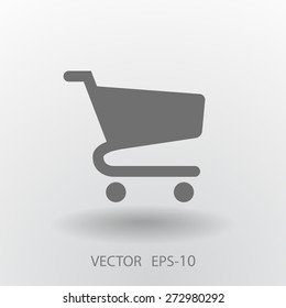 Flat icon of shopping chart