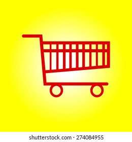 Flat icon of shopping chart