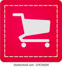 Flat icon of shopping chart