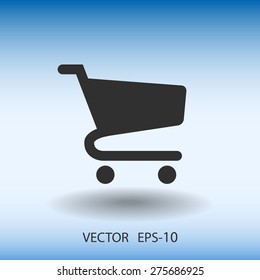 Flat icon of shopping chart
