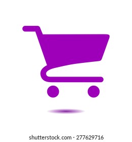 Flat icon of shopping chart