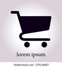 Flat icon of shopping chart