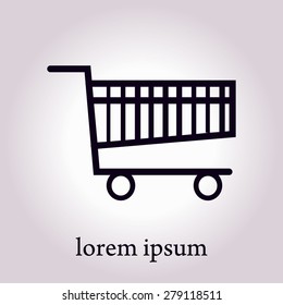 Flat icon of shopping chart