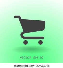 Flat icon of shopping chart