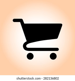 Flat icon of shopping chart