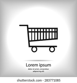 Flat icon of shopping chart