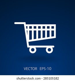 Flat icon of shopping chart