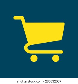 Flat icon of shopping chart