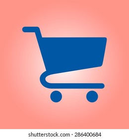 Flat icon of shopping chart