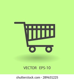 Flat icon of shopping chart