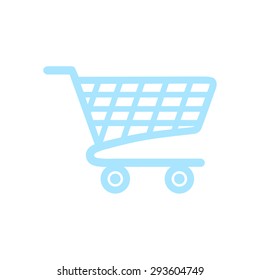 Flat icon of shopping chart